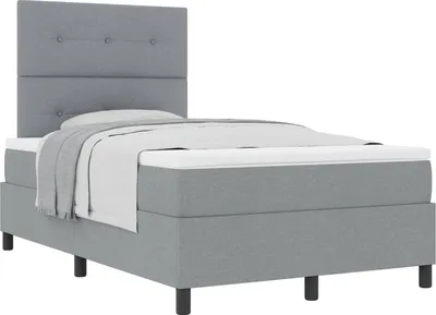 Produktbild von vidaXL Boxspringbett mit Matratze Hellgrau 120 x 200 cm Stoff