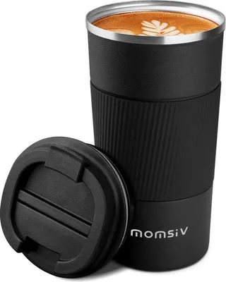 Produktbild von Isolierbecher, 510ml, schwarz, Edelstahl, Reisebecher