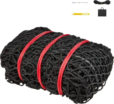 Immagine prodotto di SucceBuy rete per balle di fieno rotonde, 1,8x1,8x1,8 m, maglia 42x42 mm, materiale PE, struttura senza nodi, incluse fascette, navetta ad aghi, cordino di riparazione e sacchetto di stoccaggio, rete filata per cavalli