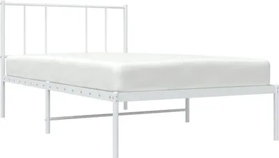 Produktbild von vidaXL Bettgestell mit Kopfteil Metall Weiß 90x200 cm