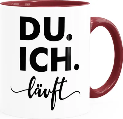 Produktbild von Kaffee-Tasse Ich Du läuft Liebeserklärung Liebe Geschenk für Partner Liebesprüche SpecialMe® inner-bordeaux Keramik-Tasse