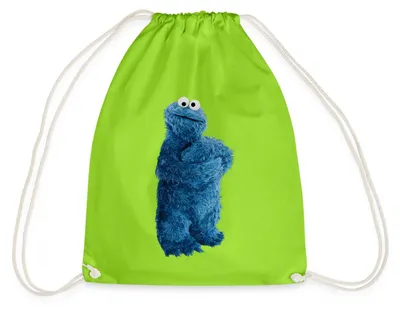 Produktbild von Spreadshirt Sesamstraße Krümelmonster Pose Turnbeutel, One size, Neongrün