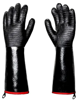 Produktbild von Hitzebeständige Handschuhe, 500 °C, Neopren, wasserdicht, ölbeständig, zum Kochen und Grillen (groß)
