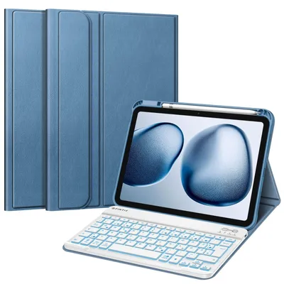 Produktbild von Hülle mit Tastatur für A16 11 Generation 10 Gen 11 Kompatibilität Dunstblau