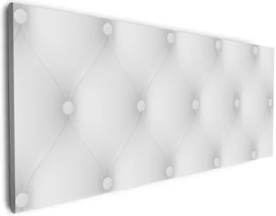 Produktbild von Wallario Premium Leinwandbild Weiße Ledertür in Größe 50 x 125 cm