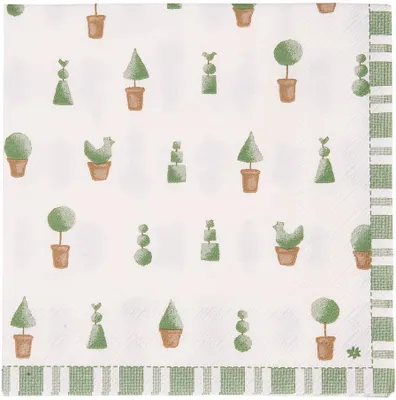 Image de Serviettes en papier Clayre & Eef NAIMA « Buis » 33 x 33 cm, lot de 20