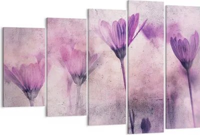 Produktbild von Bild auf Leinwand - Leinwandbild - 5 Teile - Blumen Rosa Vintage - 150x100cm - Wand Bild - Wanddeko - Wandbilder - Leinwanddruck - Bilder - Wanddekoration - Leinwand bilder - Wandbild - EG150x100-4432