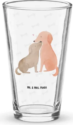 Produktbild von Mr. & Mrs. Panda Longdrinkglas Hunde Liebe - Transparent - Geschenk, Sprüche, Trinkglas, Glas, Vertrauen, Bierglas, Hund, Cocktailglas, Herz, Kuss, Tumbler
