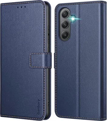 Produktbild von Samsung Galaxy A35 5G Handyhülle Premium Leder Klapphülle Blau