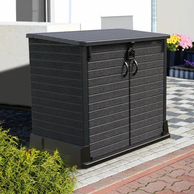Produktbild von Duramax StoreAway Aufbewahrungsbox 2er Mülltonnenbox 850 l, 130 x 110 x 74 cm, Kunststoff