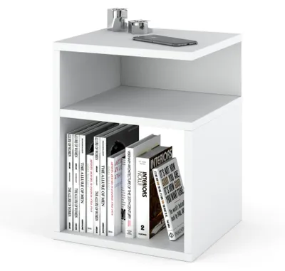 Obrázok produktu pre INNOVAHOME Odkladací stolík Nočný stolík 30x32x41 cm Biely Matný