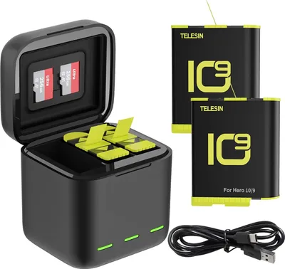 Image de TELESIN Hero 11/10/9 batterie (2x1750mAh) (1 chargeur + 2 batteries)