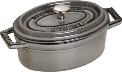 Produktbild von Staub Cocotte Oval, Gusseisen, Graphitgrau, 11 cm