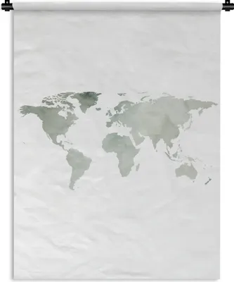 Produktbild von MuchoWow® Wandteppich Wandbehang Weltkarte - Aquarell - Minimalismus 120x160 cm Tapisserie Dekoration Wandtuch - Wohnzimmer - Moderne