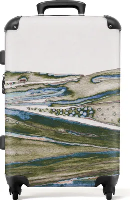 Produktbild von NoBoringSuitcases.com® Großer Koffer - Abstrakt - Hügel - Natur - Grün- Kunst - Kombinationsschloss TSA - Hartschalen Trolley 4 Rollen - 72 liter - Reisekoffer - 66 cmKoffer Mittelgroß 67x43x25 cm, 72L,