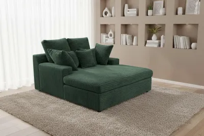 Produktbild von Lounge Chaiselongue AROSA Liege in Stoff Tilia Dunkelgrün