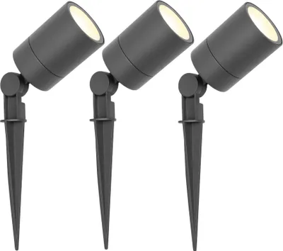 Produktbild von Ledvion 3er Set Gartenstrahler mit Erdspieß IP65 3W 2700K GU10 dimmbar