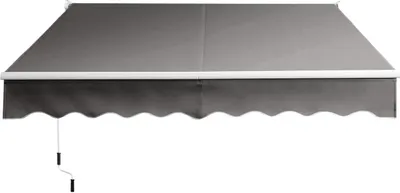 Zdjęcie produktu dla COSTWAY 3x2.5m markiza ze składanym ramieniem Markiza przeciwsłoneczna Markiza balkonowa z materiałem odpornym na promieniowanie UV i wodę Aluminiowa rama i korba Szary
