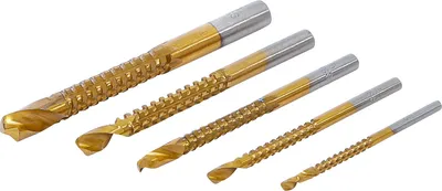 Immagine prodotto di Set di punte per fresa HSS | nitrurato di titanio | 3 - 8 mm | 5 pz.