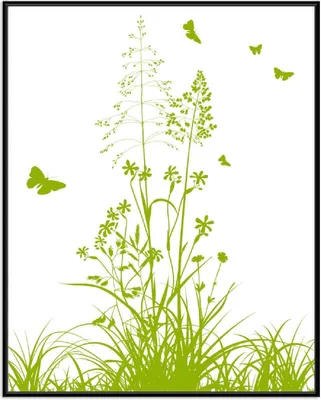 Produktbild von Wallario Wandbild Grüne Sommerwiese, Größe: 40,30 x 50,30 cm, Poster mit schwarzem Aluminiumrahmen