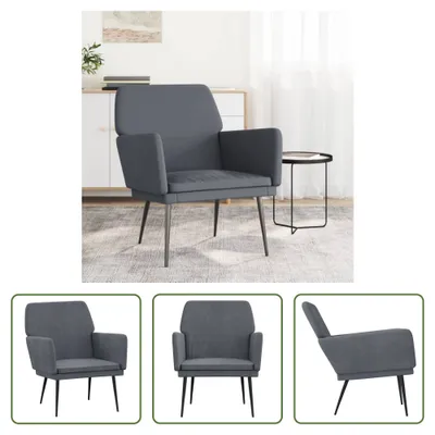 Obrázek produktu pro The Living Store křeslo tmavě šedé 62x79x79 cm sametové
