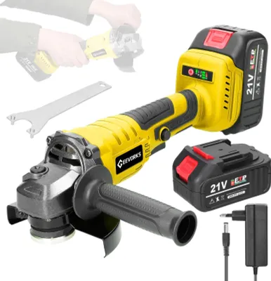 Image de Meuleuse d'angle sans fil - 125 mm M14 - 21 V - Moteur sans balais - Avec batterie - Pour couper, meuler et polir - Carrelage et bois