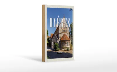 Produktbild von Holzschild Reise 12x18cm Hyères France Hafenstadt Urlaub