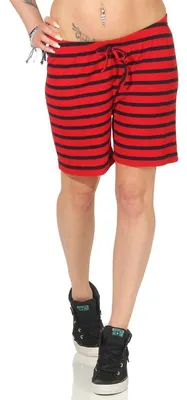 Produktbild von Damen Sommer Freizeit Shorts kurze Hose Hotpants locker; Rot-Blau S
