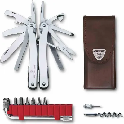 Immagine prodotto di Pinze Victorinox SwissTool Spirit X Plus con cricchetto in custodia di cuoio