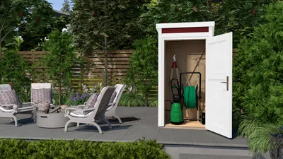 Produktbild von Gartenschrank 367, schwedenrot B x T x H 109,6 x 106,6 x 200,5