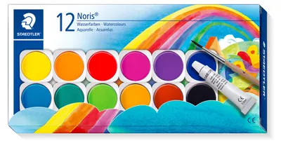 Zdjęcie produktu dla Staedtler 888 NC12, Czarny, Niebieski, Bordowy, Cyjan, Zielony, Pomarańczowy, Fioletowy, Czerwony, Biały, Żółty, Farba akwarelowa, Pasta, 1 szt.