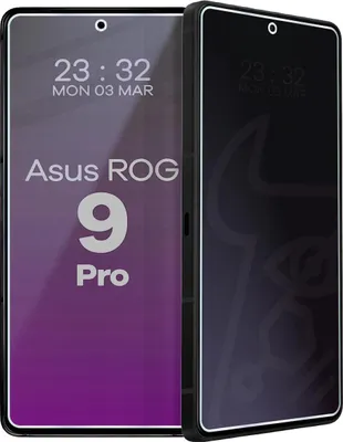 Produktbild von Hybridglas mit Privatschutzfilter für Asus ROG Phone 9 Pro, Bizon Glass Mule Shadow, Matt