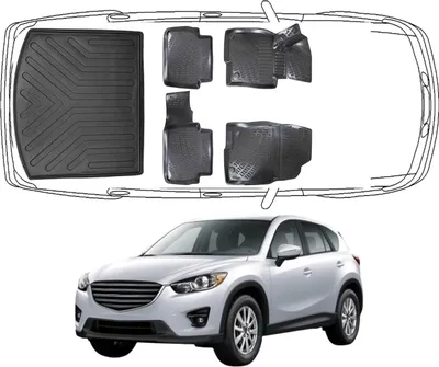 Produktbild von 3D Fußmatten & Kofferraumwanne Auto Set Kompatibel mit Mazda CX-5 1. Gen KE 2011–2017