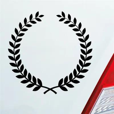 Produktbild von Auto Aufkleber Lorbeerkranz Insigne Auszeichnung Siegerkranz 10x10 cm Schwarz Matt Sticker Heckscheibenaufkleber