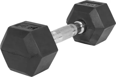 Zdjęcie produktu dla Sześciokątna gumowana hantla Gorilla Sports, 4 kg