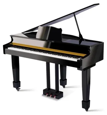 Obrázok produktu pre Schwarzer Flügel Klavier Digitalpiano Flügelklavier Hochglanz Piano