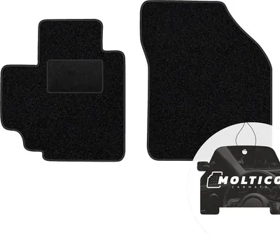 Produktbild von moto-MOLTICO Vorne Fußmatten Auto Velours Autoteppiche Schwarz Automatten Set 2-teilig passend für Suzuki Swift IV ab 2017