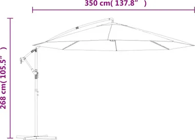 Produktbild von vidaXL Ampelschirm mit Aluminium-Mast 350 cm Blau