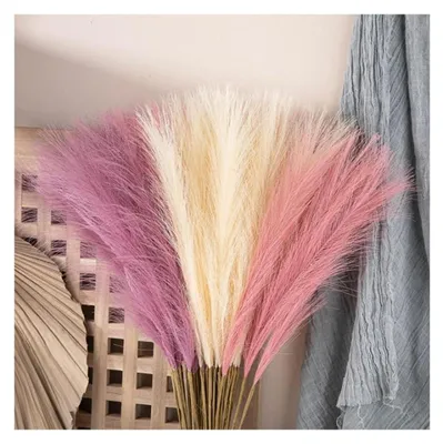 Obrázok produktu pre Umelá pampasová tráva, 10 kusov, zmiešaná farba, 56,5 cm, polyesterové vlákna