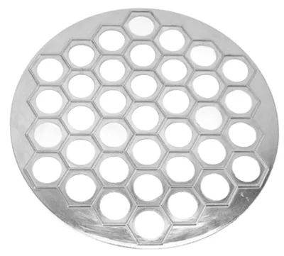 Pelmeni-Maker, 37 Gitter, Aluminium, Knödelform, silber