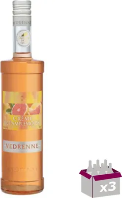 Produktbild von Lot de 3 Vedrenne - Crème de pamplemousse rose 15° - 70cL