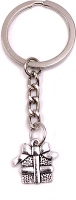 Zdjęcie produktu dla Onwomania Brelok do kluczy Happy Birthday Gift Christmas B-Day Silver Metal Charm Pendant