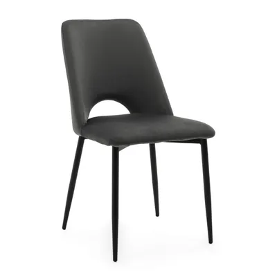 Produktbild von NEW HOME Stuhl ORO Esszimmerstuhl gepolsterter Wohnzimmerstuhl mit Steppung - grau - moderne Samt Velour Möbel