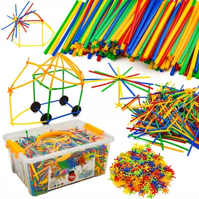 Produktbild von DK Bunte Konstruktionsstrohhalme 1000 Teile Bausteine Set