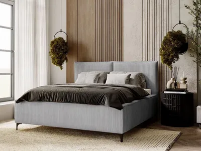 Obrázok produktu pre Čalúnená manželská posteľ 180x200 SKUMA - svetlá šedá