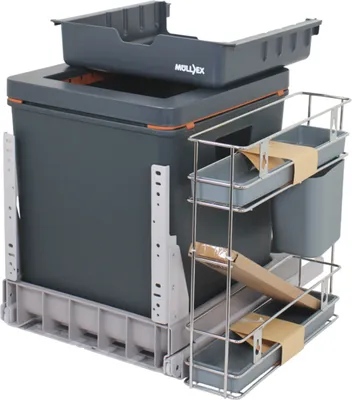 Productafbeelding van Müllex BOXX40-R P, prullenbak voor frontbediening, antracietkleur