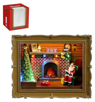 Produktbild von Dreidimensionaler Weihnachts-Fotorahmen LED batteriebetrieben 24,5x10,5x20cm Wanddeko