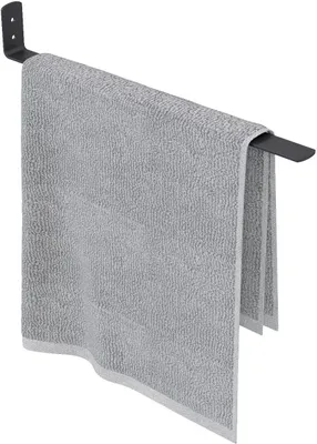 Obrázek produktu pro QLS věšák na ručníky 40 cm ocelový věšák na ručníky nástěnný do koupelny černý 11116