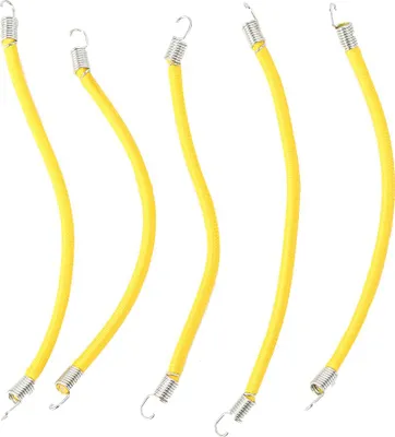Productafbeelding van 5 stuks elastische bagagedrager-touwen, geschikt voor SCX10 1/10 RC-auto model, geel, 10 cm