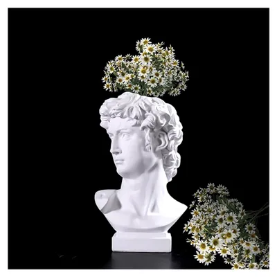 Produktbild von David-Vase - Büste aus Beton, griechische Statue als Pflanzer